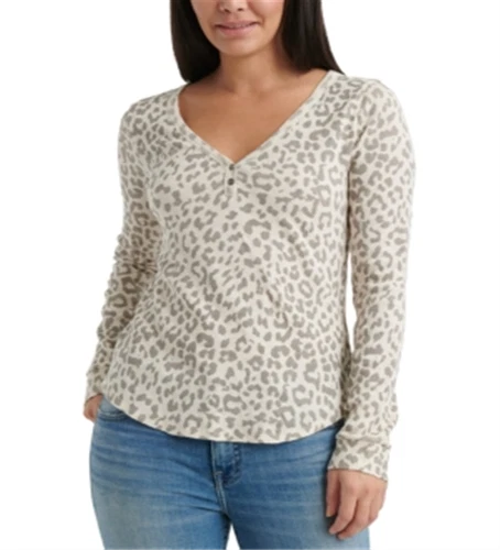 Lucky Brand Girl's Printed Thermal Top Cream Multi Size XS - Picture 4 of 6