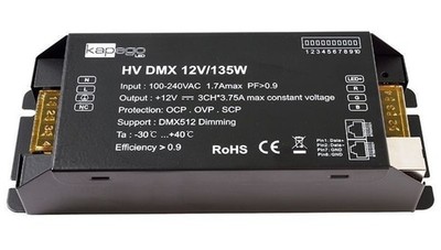 DEKO-LIGHT Netzgerät BASIC DIM CV HV DMX 12V/135W Metall schwarz 135W IP20 L196x
