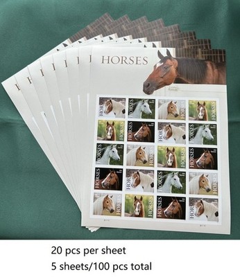 2024 USPS SHEET OF 20 FIRST CLASS LETTER STAMPS HORSES 78¢ - 100 pcs in total