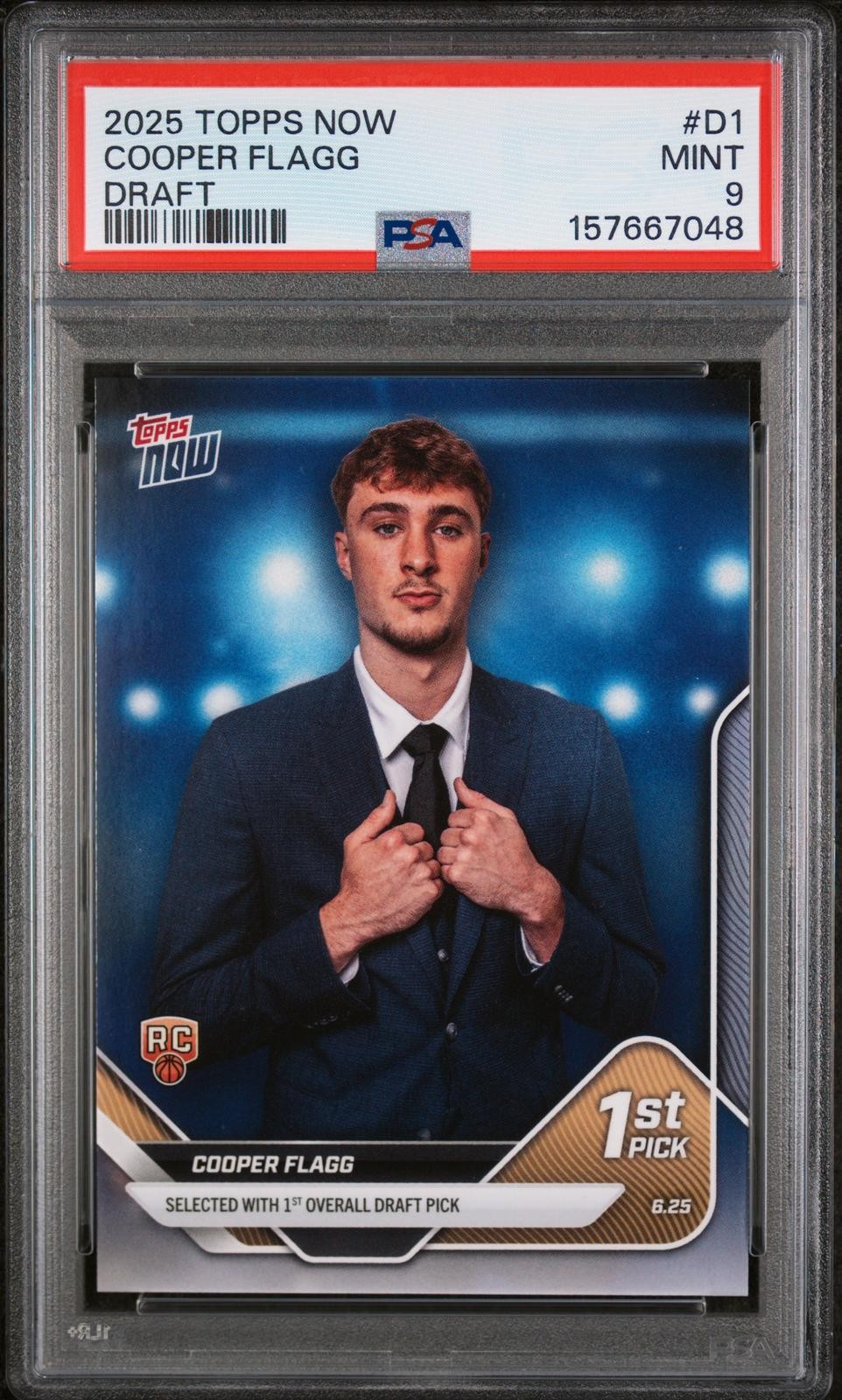Cooper Flagg #D1 2025 Topps Now Draft PSA 9