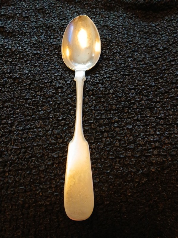 ORIGINAL ANTIQUE 19 century  Imperial Russian Silver 84 Large Spoon Moscow 