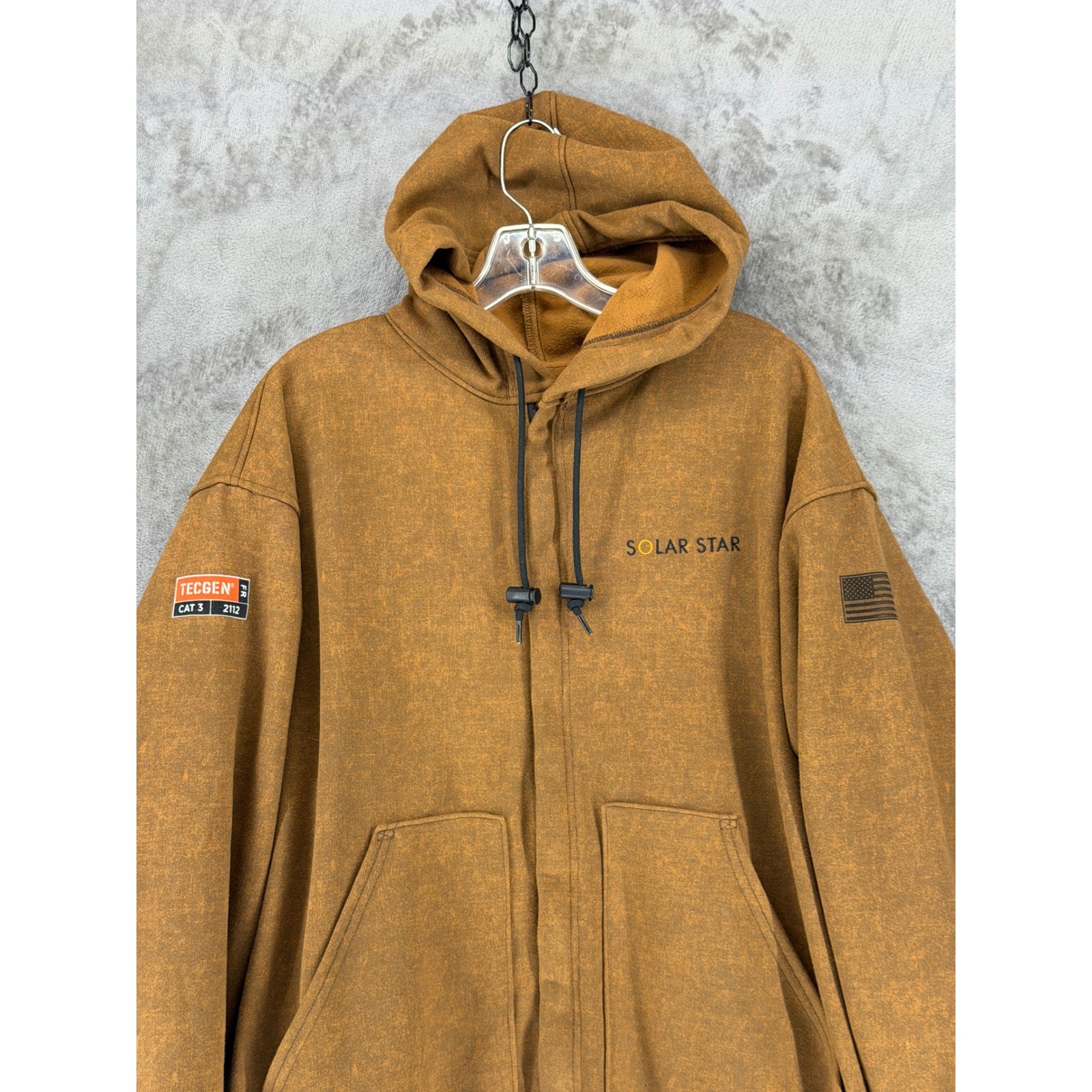 Tecgen FR Tacoma Fleece Hoodie Mens Medium Brown CAT 3 NFPA 2112 C21IB12MD Zip image 2
