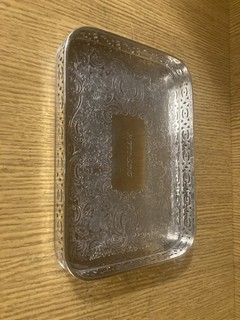 Vintage Silver Plated Small Serving Tray by Barker Ellis Length 18cm x 13cm VGC