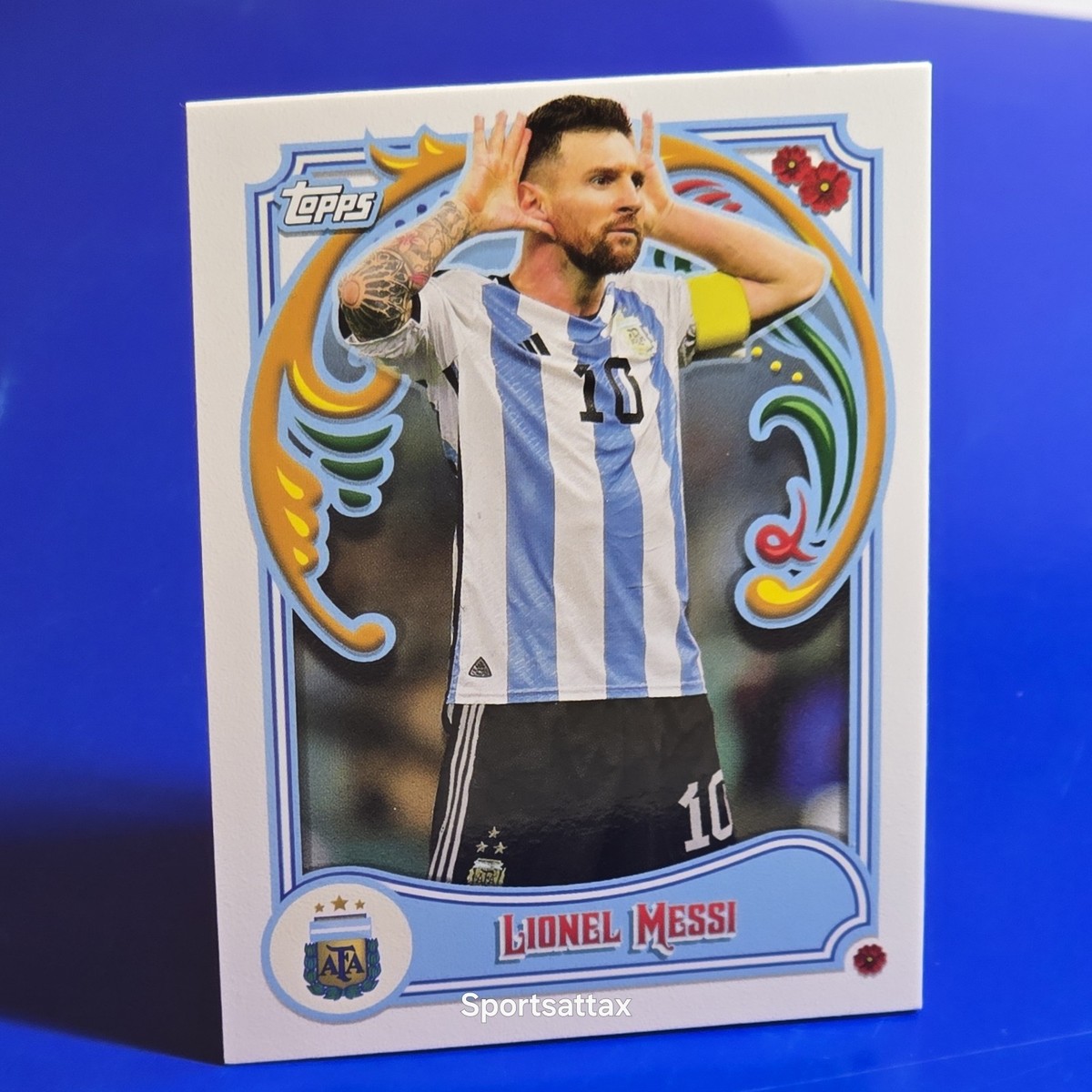 TOPPS FILETEADO 2023-2024 LIONEL MESSI ARGENTINA BASE CARD #20