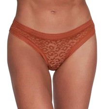 NWT Frederick's of Hollywood Brown Demi Leopard Mesh Thong Panties 1X