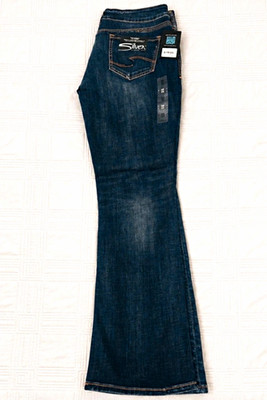 Silver Jeans Women s Dark Wash Bootcut Stretch Denim Jeans Slim Fit Blue