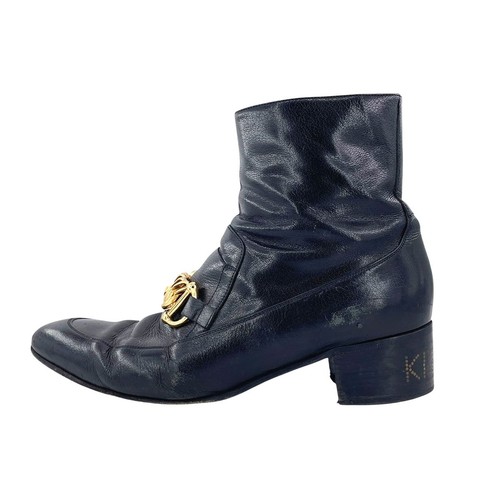 GUCCI Boots Shoes Horsebit EU 43.5 US 10 Leather Black Authentic - Picture 1 of 24