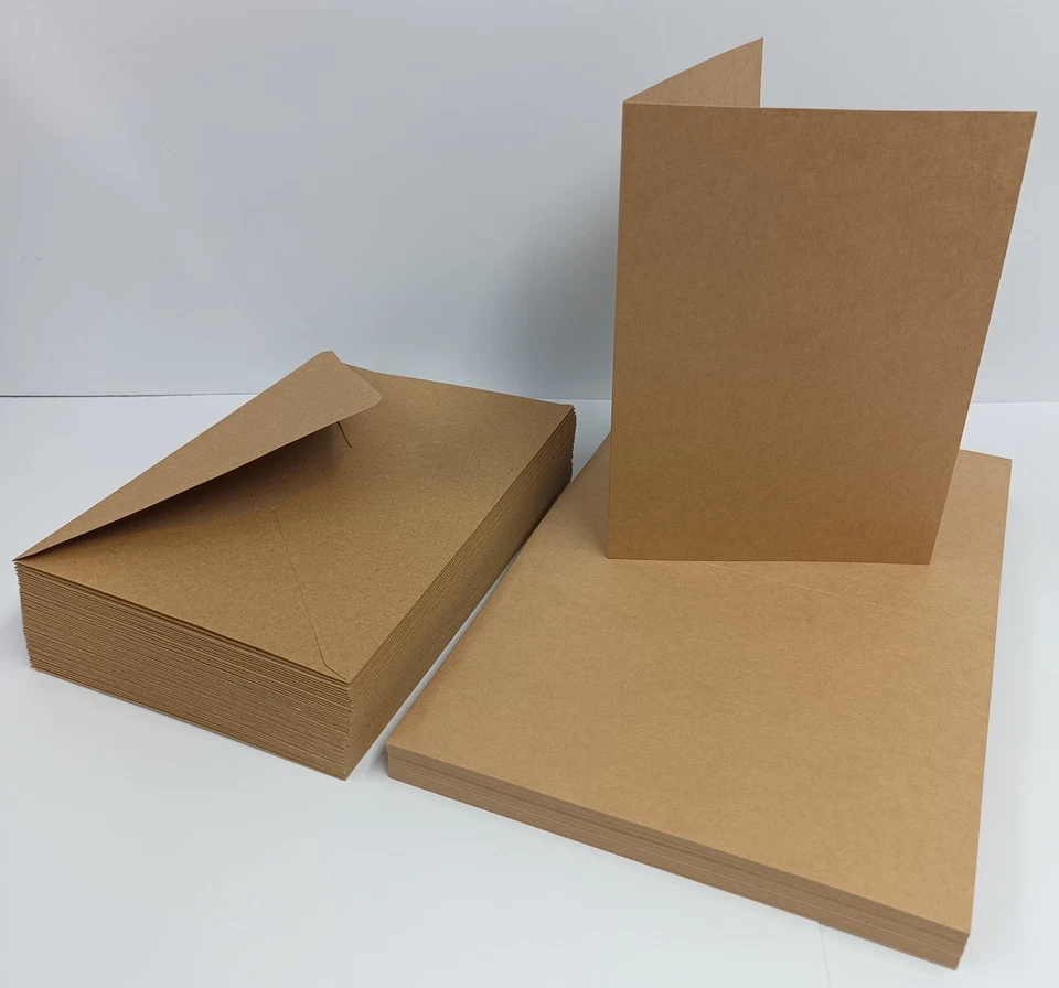 STELLA PAPERCRAFTS Pack of 50 Eco-Friendly A5 Greeting Card Blanks & Envelopes - 100% Recycled