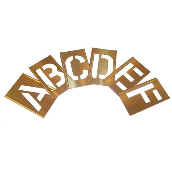 Interlocking Brass Stencils 50mm A - Z Letter Set