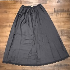 VTG 1960's Barbizon Petti Jo Tafredda Half Slip Sz Sm Black Lace Hem