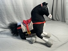 Disney Store Mulan's Horse Khan 16" Plush Saddle Black Stuffed Animal