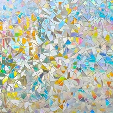  Window Film, Decorative 3D Window Privacy Film 17.5 x 78.7 Inch Transparent