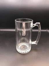 Beer Mug 7" Clear Thick Glass Freezing Cold Frosty Jumbo Beverage Container 23oz