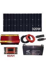 KIT Fotovoltaico 3kw pannello 320w Batteria 150 AH Inverter 3000W Regolatore 60A