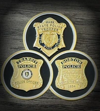 Boston, State and MBTA Police Boston Bruins Centennial Coins - 3 Pack