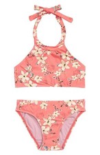 O'Neill X Hello Kitty Girl's Kalei Two-Piece Swimsuit, Coral, Size 2T NEW W TAG