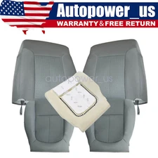 For 11-14 Ford F-150 XLT STX XTR Front Bottom Top Cloth Seat Cover Gray & Foam