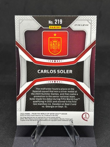 Carlos Soler 2022 Prizm World Cup Qatar Green Wave #219 Spagna - Foto 2 di 2