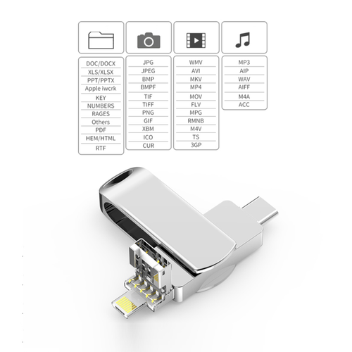 4 in 1 USB3.0 Flash Drive Type-C Storage Photo Memory Stick For iPhone Android - Picture 10 of 12