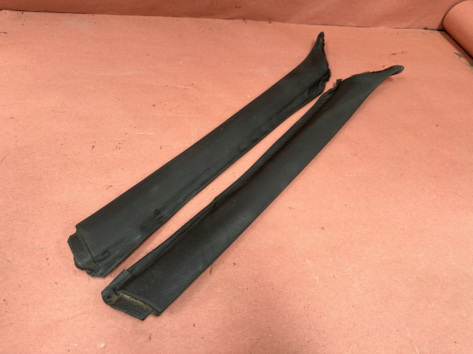 BMW E30 325I 320I Front Windshield A-Pillar Column Covers Black Pair OEM #91441