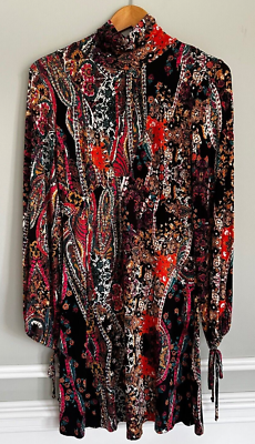 embellished long sleeve mini dress in red SHE'S ALL THAT SEQUIN MINI DRESS – AKIRA
