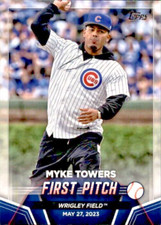 2024 TOPPS SERIES 2 FIRST PITCH #FP-2 MYKE TOWERS WRIGLEY FIELD