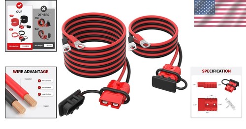 Versatile 14FT Winch Power Cable with 175A Quick Disconnect for Heavy Machinery - 第 2/8 張圖片