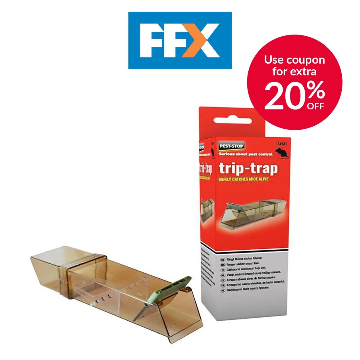 Pest Stop PRCPSTTB Trip Trap Humane Mouse Trap Catch Live Mice