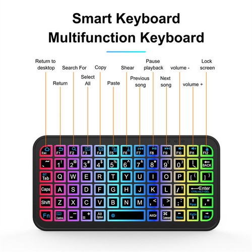 Mini Wireless Tastatur Bluetooth kompatibel für Telefon Tablet Farbbeleuchtu _cn - Bild 3 von 8