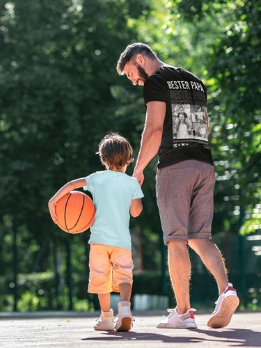 Bester Papa T-Shirt - Bilder & Text Personalisierbar - Geschenk Vater Vatertag - Bild 3 von 4