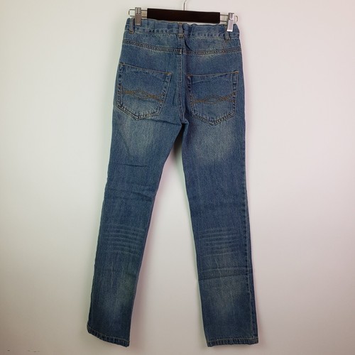 Bienzoe Boys Size 10 Blue Adjustable Waist Casual Straight Denim Jeans Pants - Picture 3 of 6