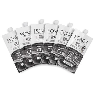 Pond's Pure Detox Mineral Charcoal Clay Mask with 100% Natural Moroccan Clay,