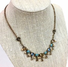 Pilgrim Danish Design Fairy Rhinestone Pearl Enamel Brass Metal Chain Necklace