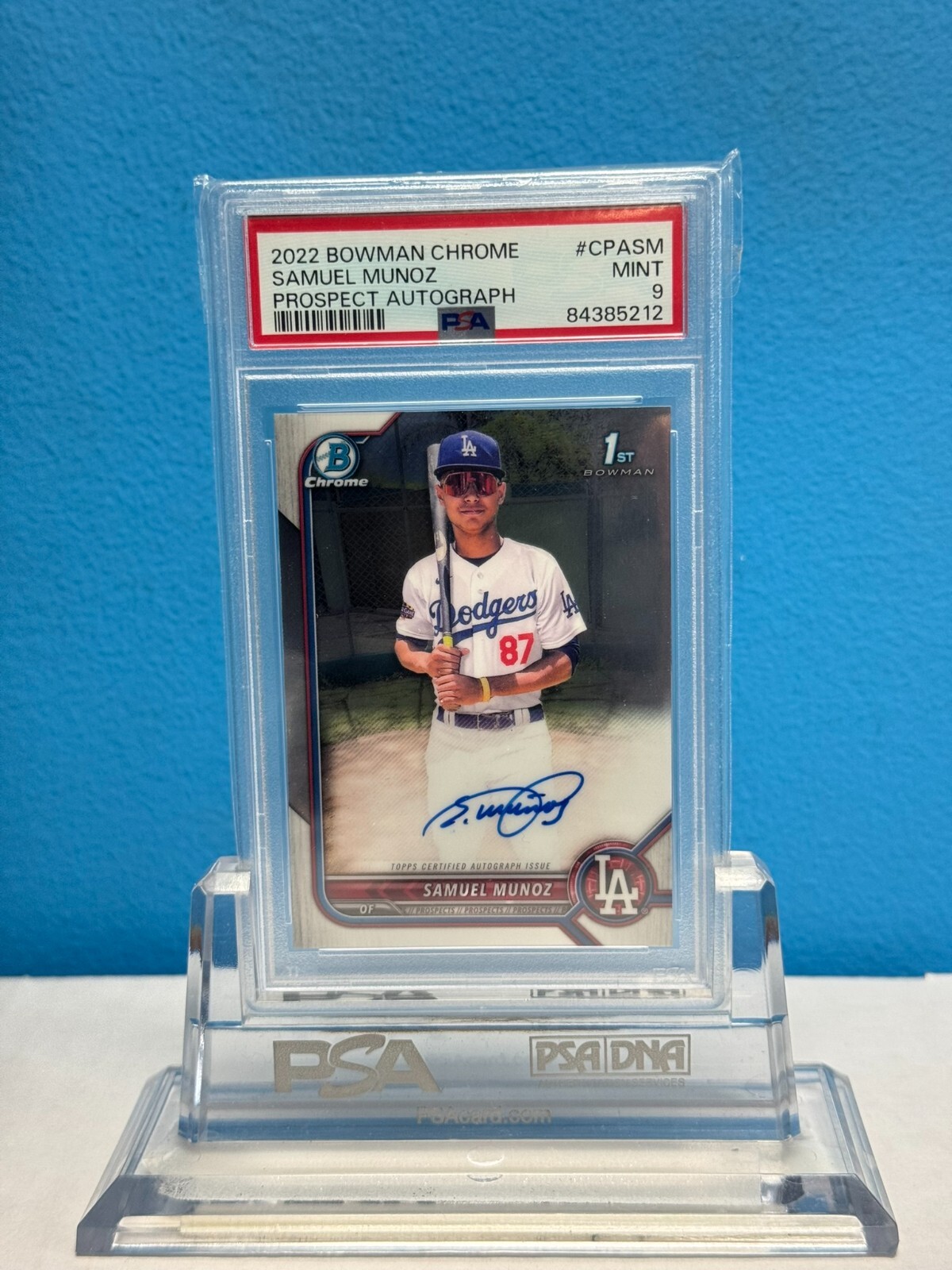 2022 Bowman Chrome - Prospect Autographs Samuel Munoz #CPA-SM PSA 9