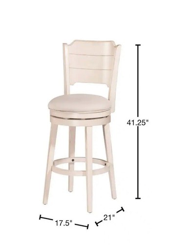 hillsdale furniture clarion wood counter height swivel stool, sea white - Picture 3 of 3