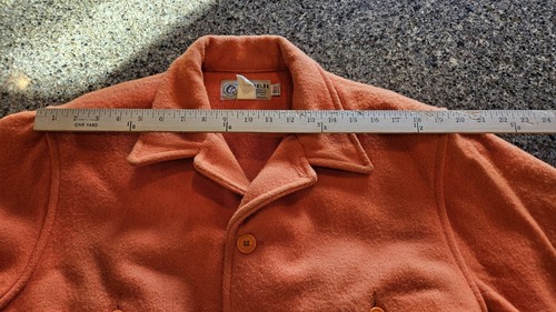 Bemidji Woolen Mills Wolljacke Orange Knopfleiste Herren 44 Vintage - Bild 13 von 14