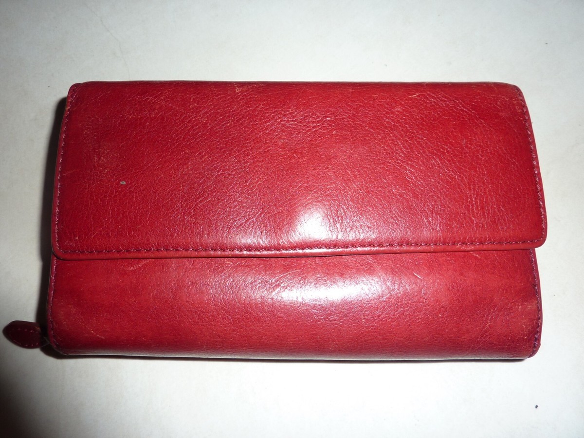 Wilson Leather Wallet Zip Around Credit Card Sleeves Coin Pouches X 4''