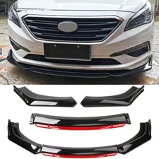 For Hyundai Sonata 2015-2017 Glossy Black Front Bumper Red Lip Splitter Spoiler