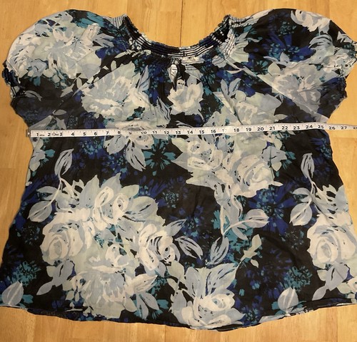 Croft & Barrow Women’s Peasant Top Cap Sleeve Size 3X Sheer Lightweight - Picture 3 of 9