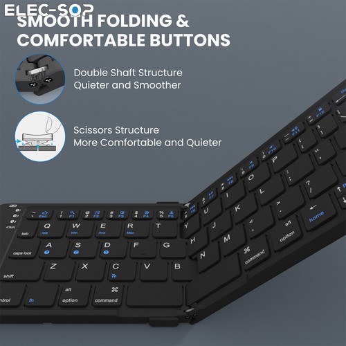 Foldable Bluetooth 5.1 Travel Keyboard Wireless Keyboard For iPad Tablet Phone - Picture 5 of 13