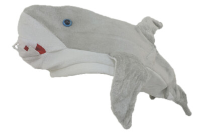 Plush Killer Great White Shark Hat Grey Novelty Jaws Ocean Costume Cap