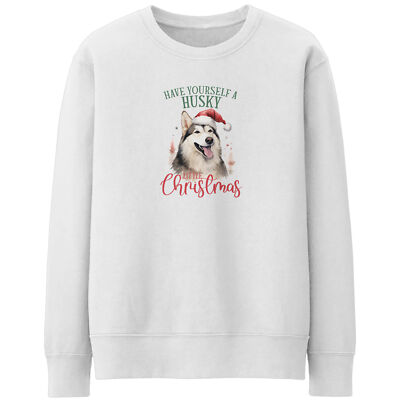 Husky Weihnachten Hund Wortspiel Sweatshirt Have Yourself A Owner Her Xmas Winter Jump...