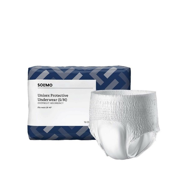 Solimo Small Medium Men Women Unisex Protective Underwear Overnight 16