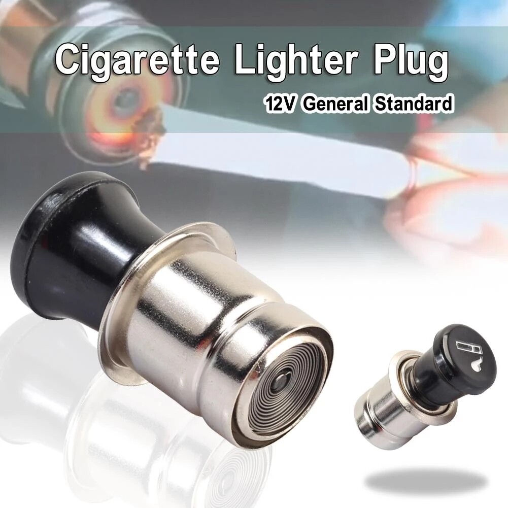 Car Cigarette Lighter, Pop-Out Metal Button 12V Auto Cigarette Lighter Plug Replacement Fits for Most Vehicles Socket