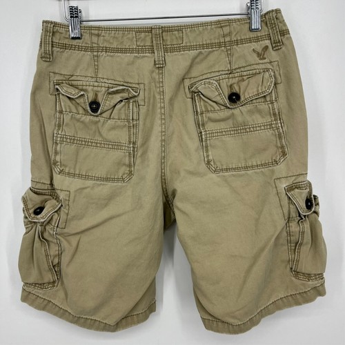 American Eagle Cargo Shorts Men's 30 Beige Classic Fit Cotton Pockets Y2K - Picture 4 of 10