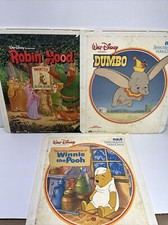 RCA CED Videodisc Selecta Vision Walt Disney Dumbo Pooh Robin Hood Vintage 80s