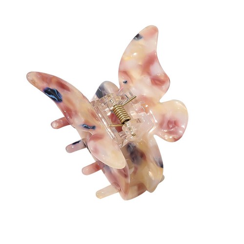Pince à vente en gros Cheveux Acrylique Papillon Douce Semi Transparente Pince à Cheveux Requin En C8