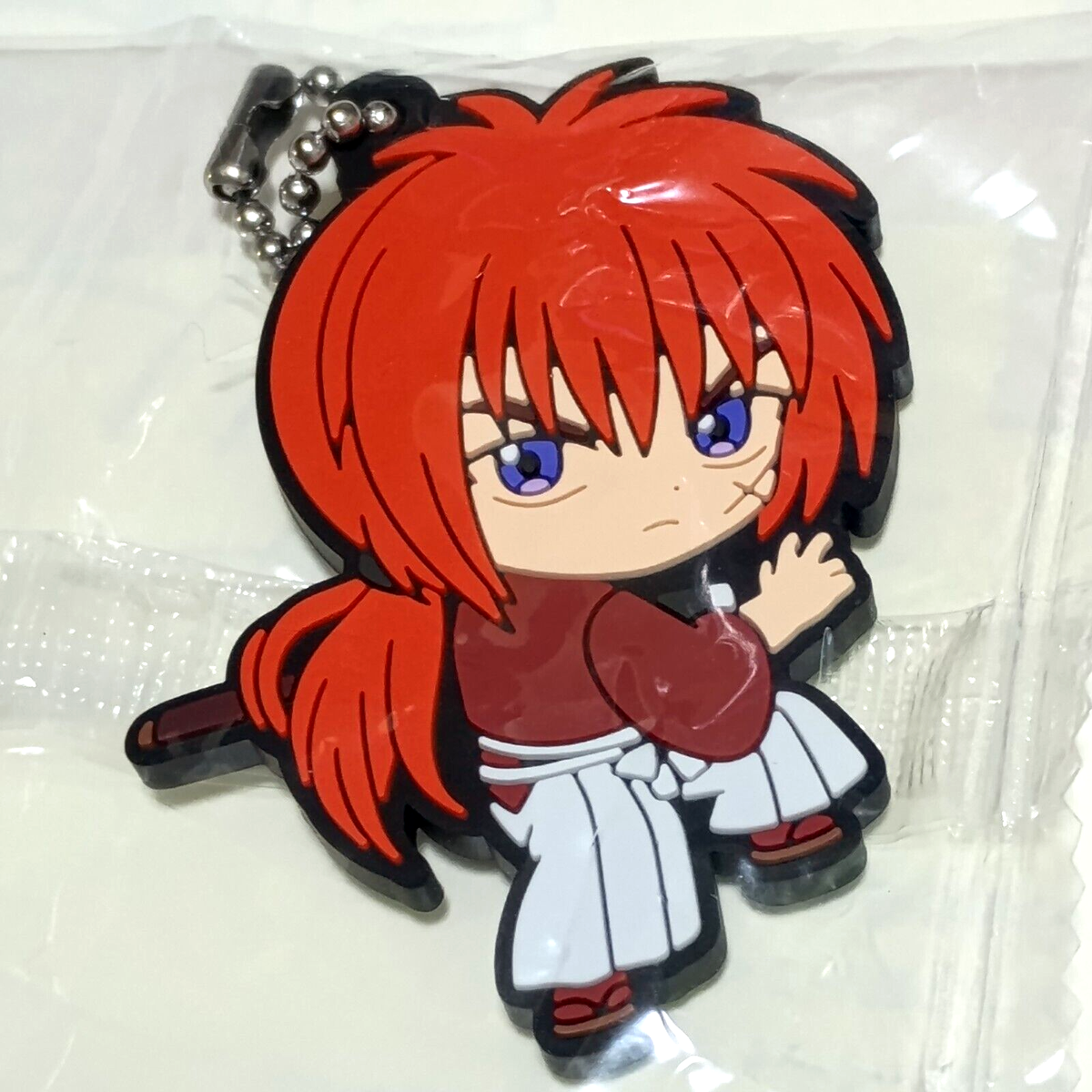 Rurouni Kenshin Kenshin Himura B Rubber Keychain Bandai Capsule