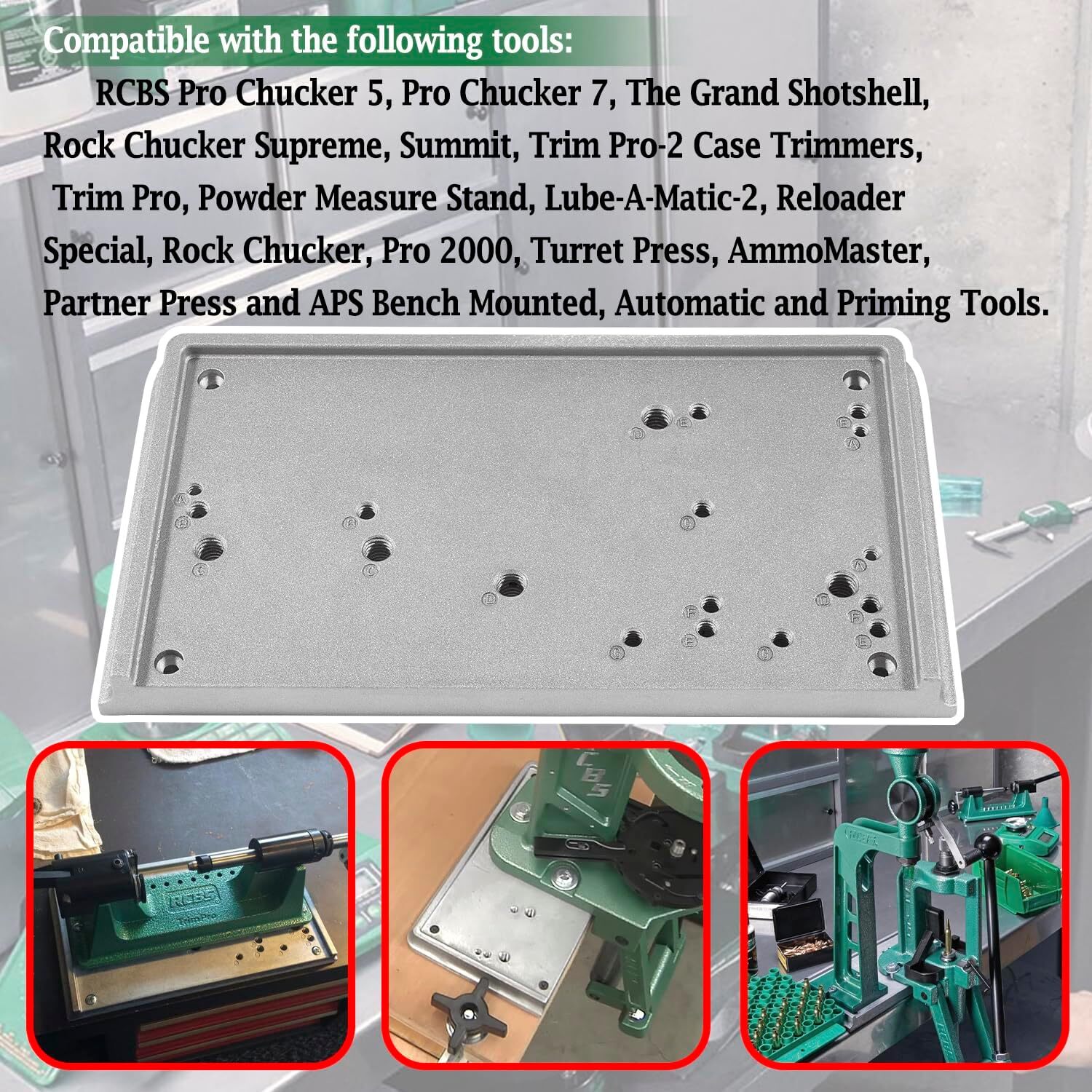 Accessory Base Plate-3 9282 for RCBS Almost All Presses and Reloading Equipment