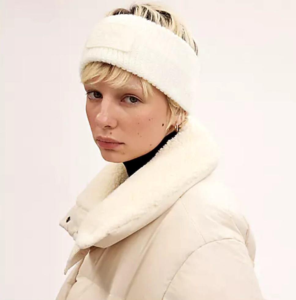 NWT Coach Headband Cable Knit Rubber Patch Off White Cream  display picture 2